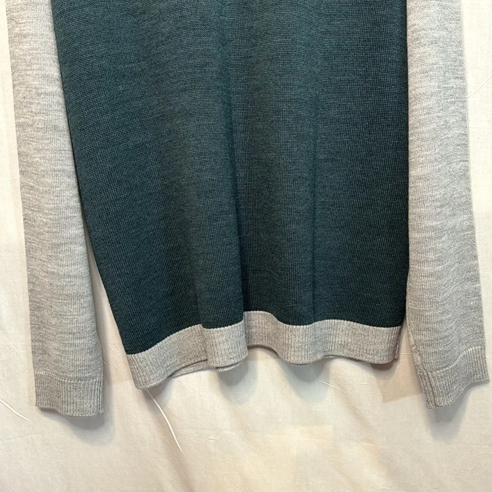 NWT Apartment 9 Men’s Green/Gray Merino Wool‎ Blend Crewneck Sweater in Size XL